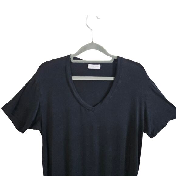 Public Habit Women's Size XL Basic Tee Shirt V-Neck Solid Black Closet Staple - Picture 2 of 6